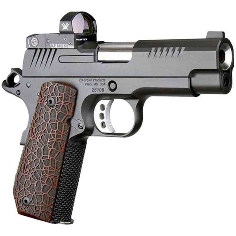 Ed Brown KC9 G4 VTX Handgun 9mm Luger 9rd Magazines (2) 4" Barrel Black with Brown Grip and Thumb Safety and Vortex Venom Red Dot