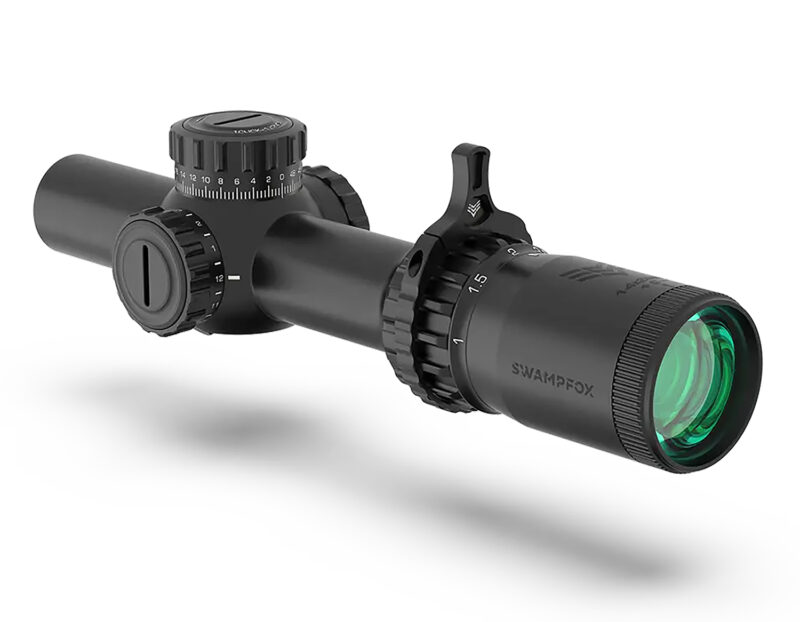 Swampfox Optics THK16241GF Tomahawk II  Black 1-6x 24mm 30mm Tube Bright Fiber Optic Green Reticle