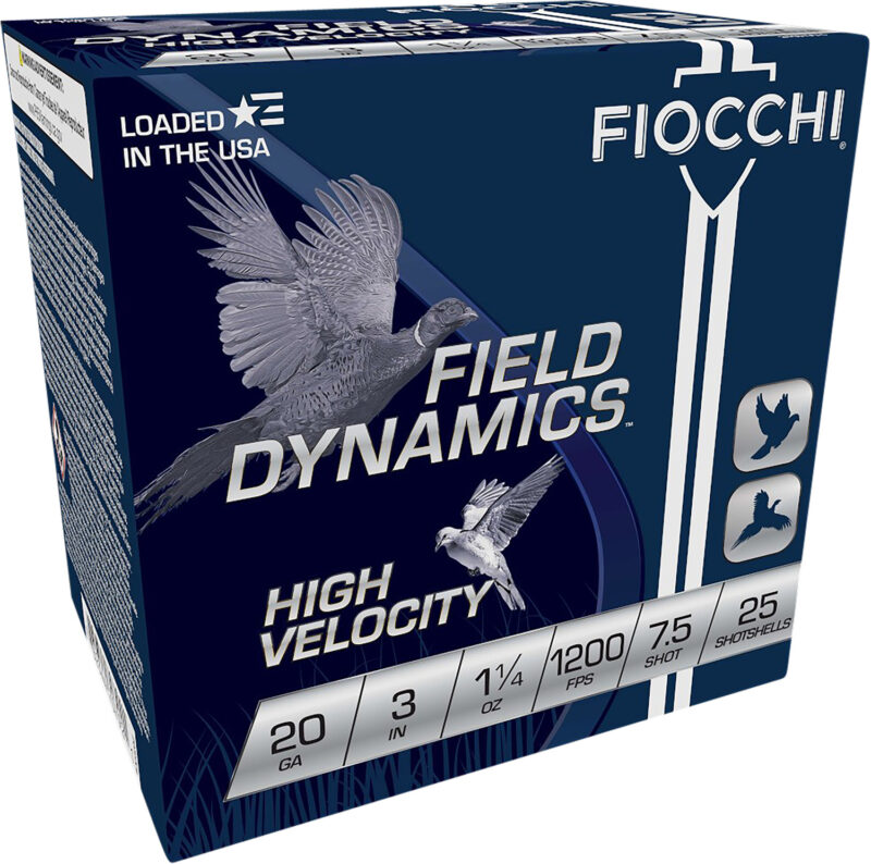 Fiocchi 203HV75 Field Dynamics High Velocity 20Gauge 3" 1 1/4oz 7.5Shot 25 Per Box/10 Case