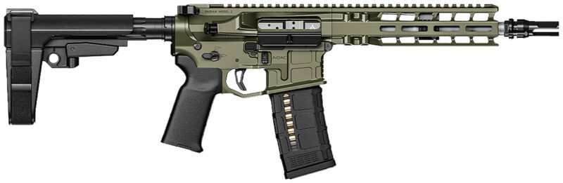 Radian Weapons R0505 Model 1 Pistol 300 Blackout 30+1 9", OD Green Billet Rec/M-Lok Handguard, Smooth Buffer Tube (No Brace), Magpul Grip, Ambi Controls, Dead Air QD Flash Hider, Adj. Trigger