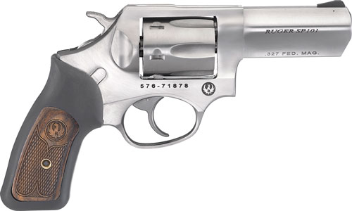 RUGER SP101 327 FED MAG 3" - FS STAINLESS RUBBER